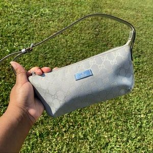 RARE SILVER GUCCI MONOGRAM POCHETTE